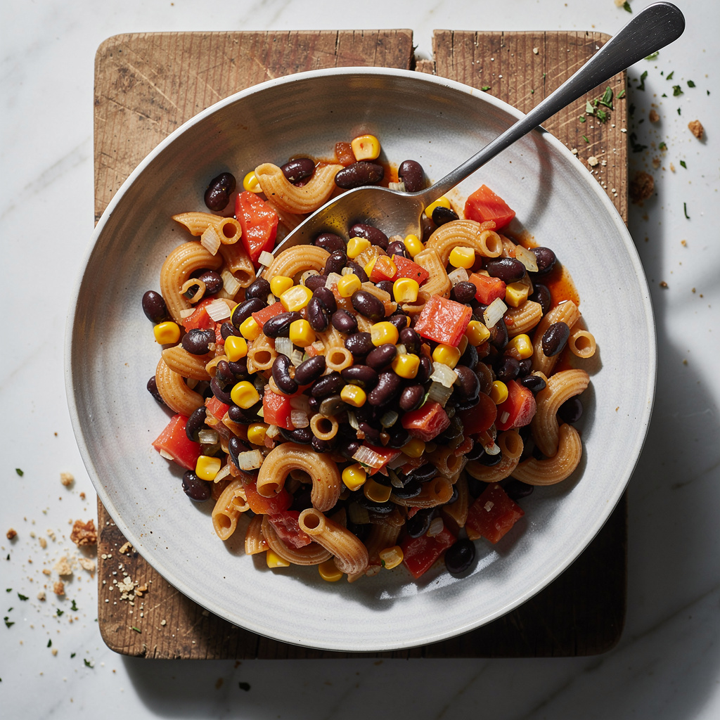 Zesty Macaroni with Black Beans and Corn