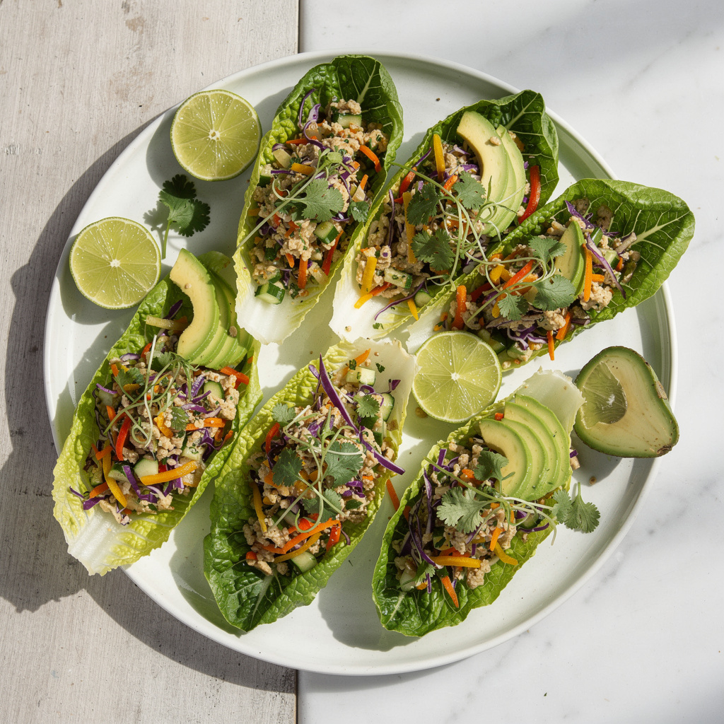 Veggie Slaw Romaine Boats