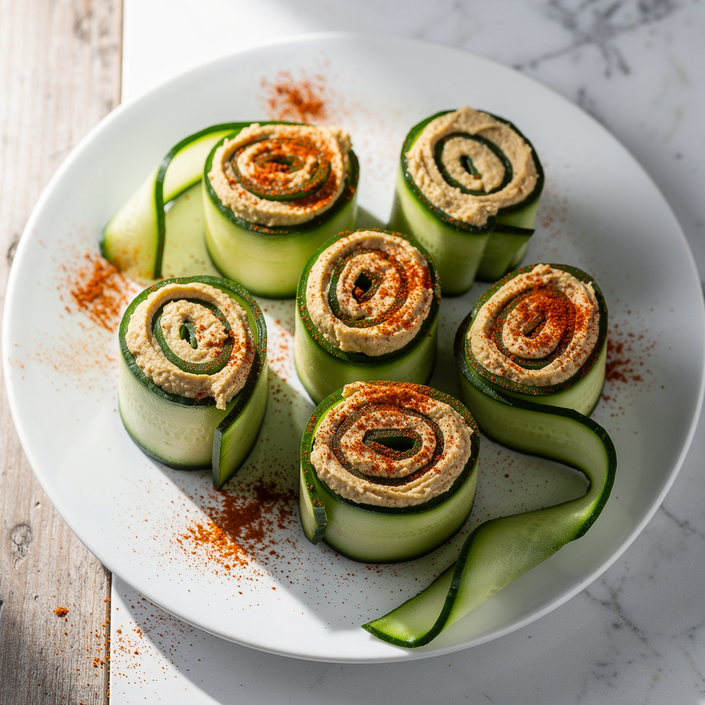 Cucumber-Hummus Rolls