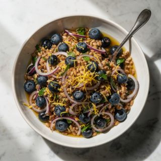 Farro Salad With Blueberries and Lemon Dressing