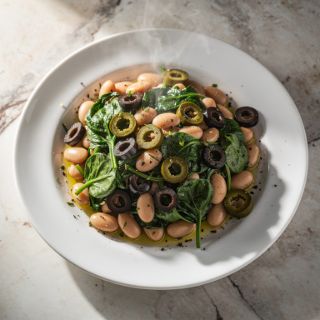 Spinach Olive White Bean Skillet